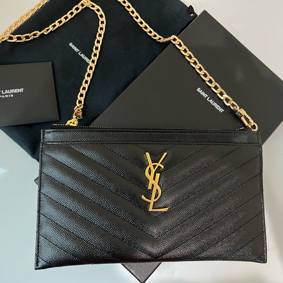 Yves Saint Laurent Handbags - YSL black clutch & crossbody